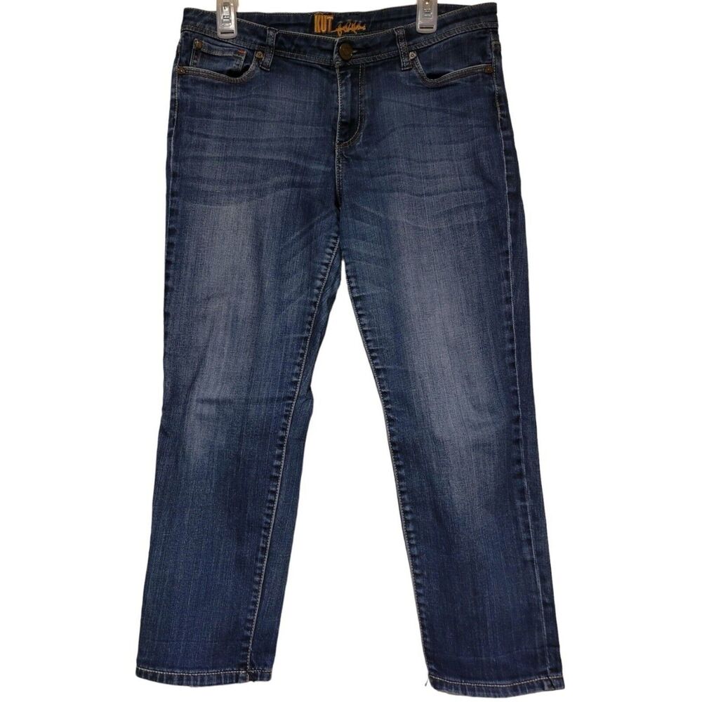 Kut from the Kloth Straight Skinny Denim Jeans 9" Rise - Stretch - Size 10 - 34W